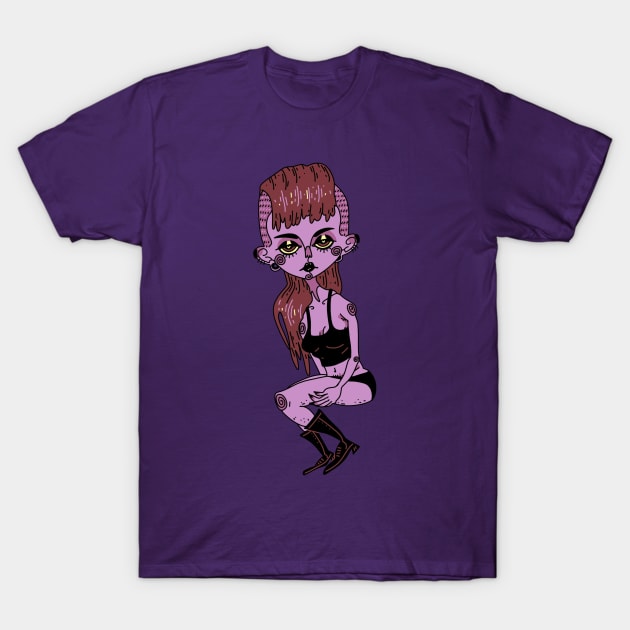 Pastel Goth Girl T-Shirt by Markie Moo Art